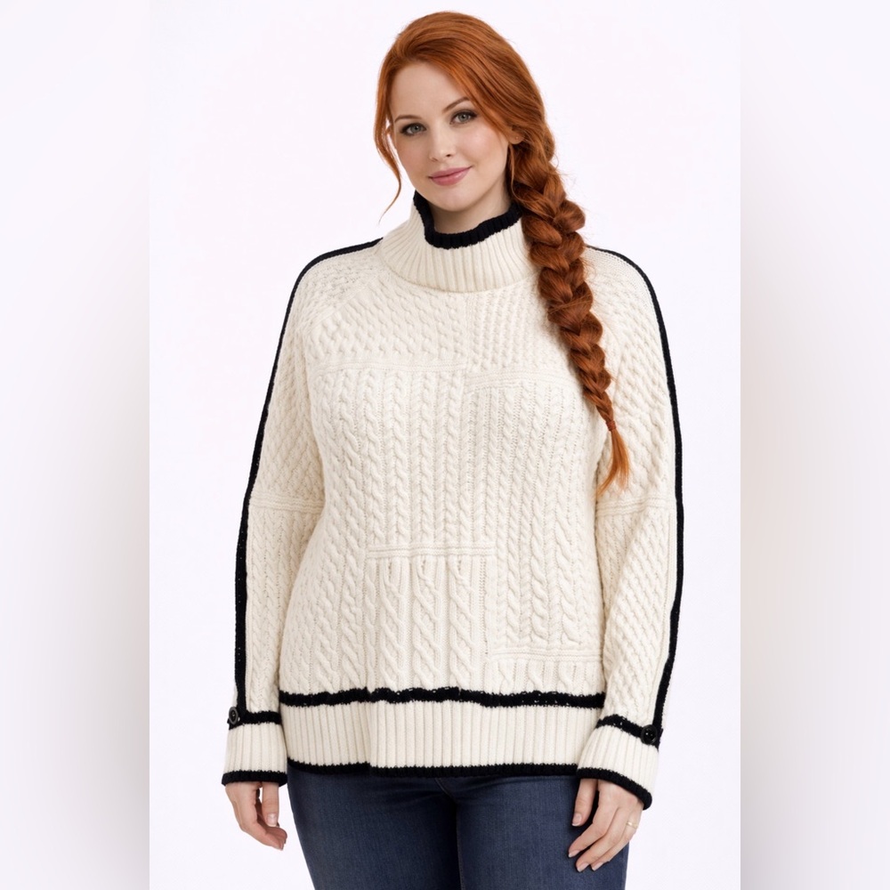 Women's Cream and Black Sweater